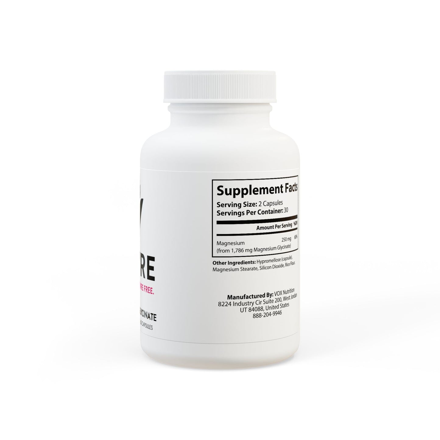 Magnesium Glycinate Supplement (60 Capsules)