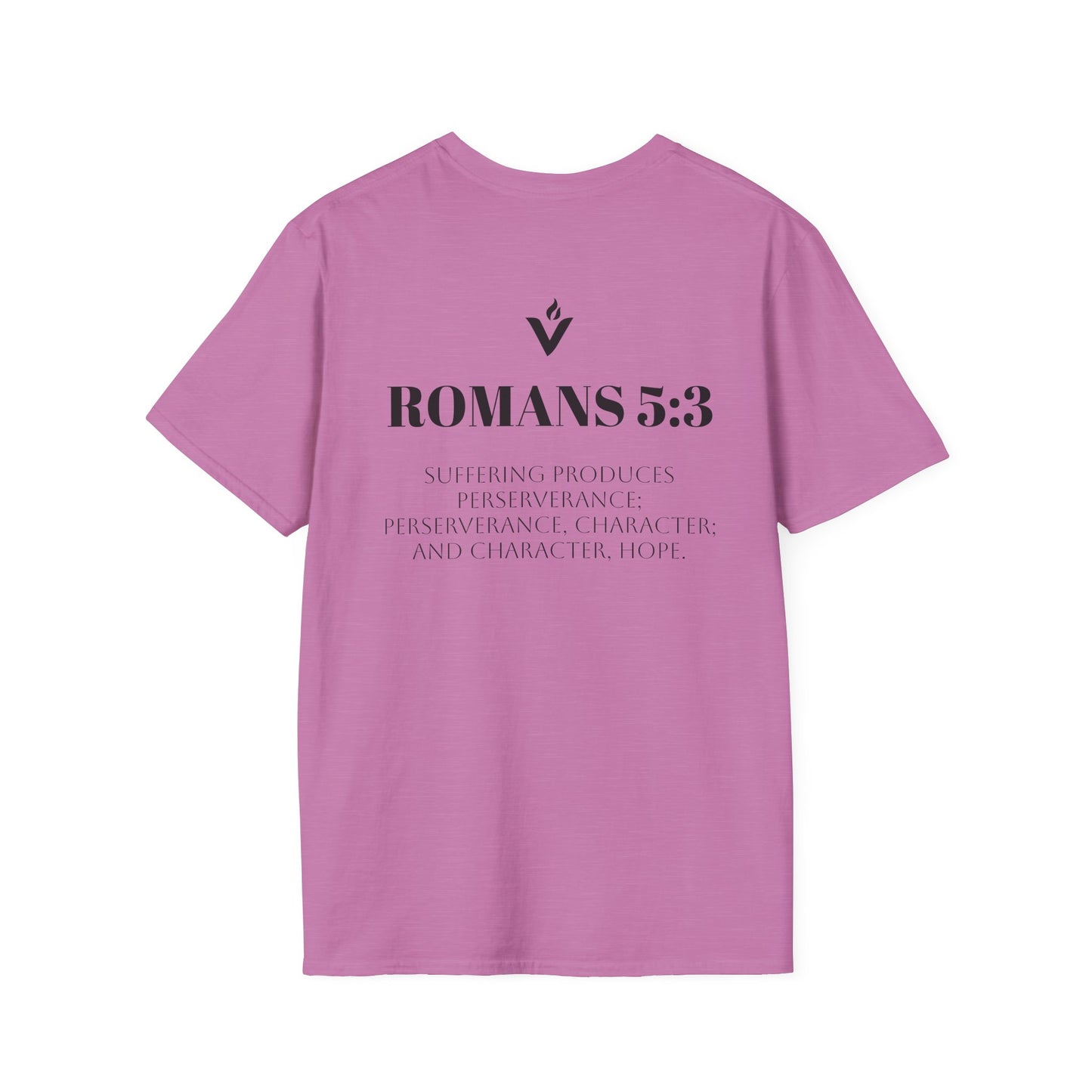 Romans 5:3 Scripture Circle T-Shirt | Built to Endure Prayer to Power