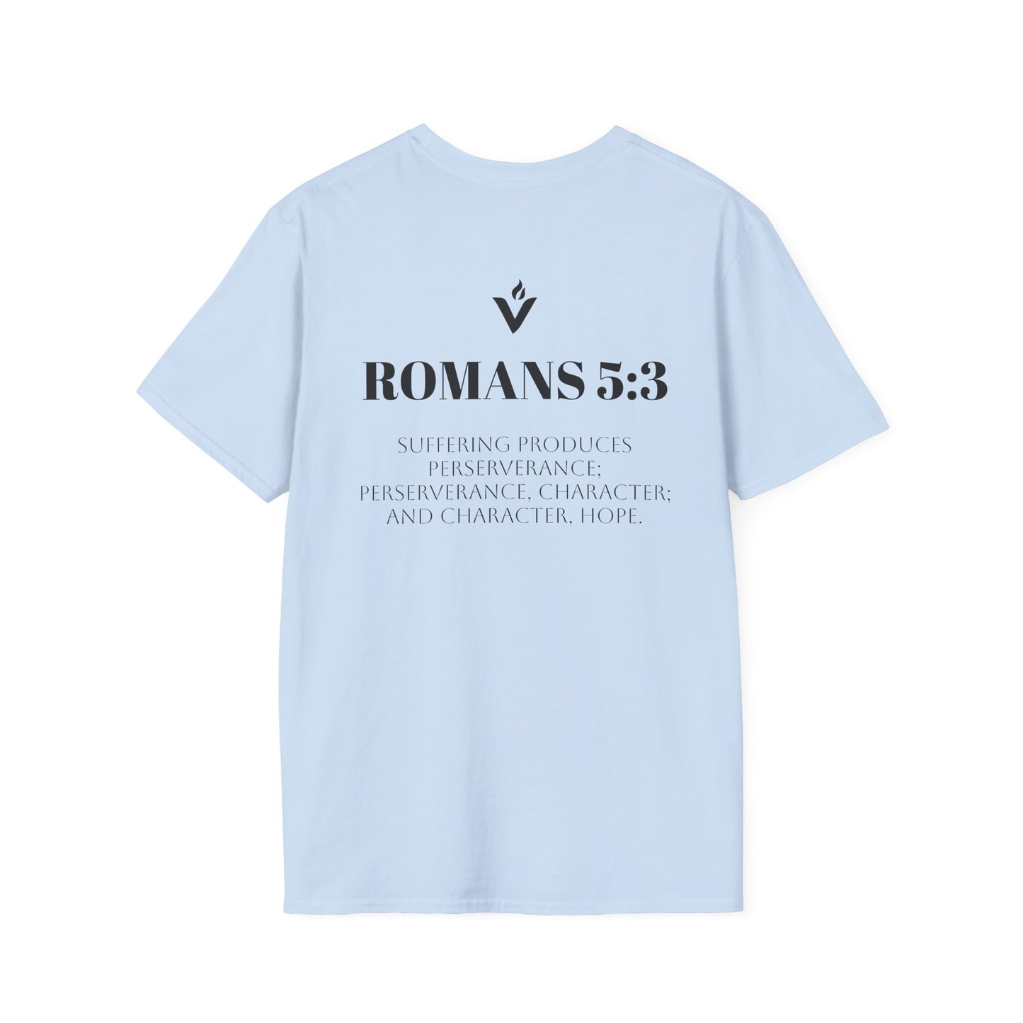 Romans 5:3 Scripture Circle T-Shirt | Built to Endure Prayer to Power