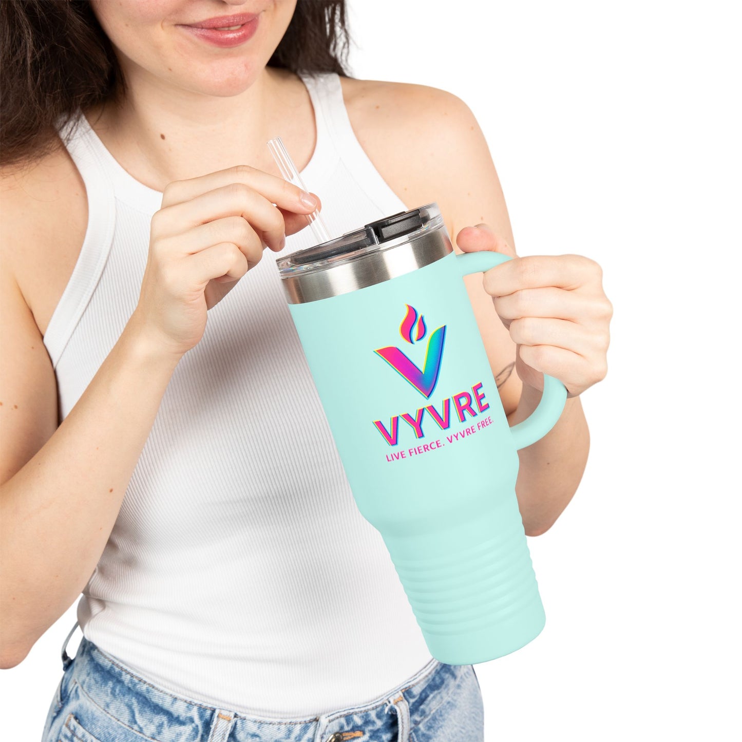 VYVRE Insulated Travel Mug - 40oz Multi-Use Coffee Cup for Adventures, Gifts for Holidays, Road Trips, Festivals, Camping