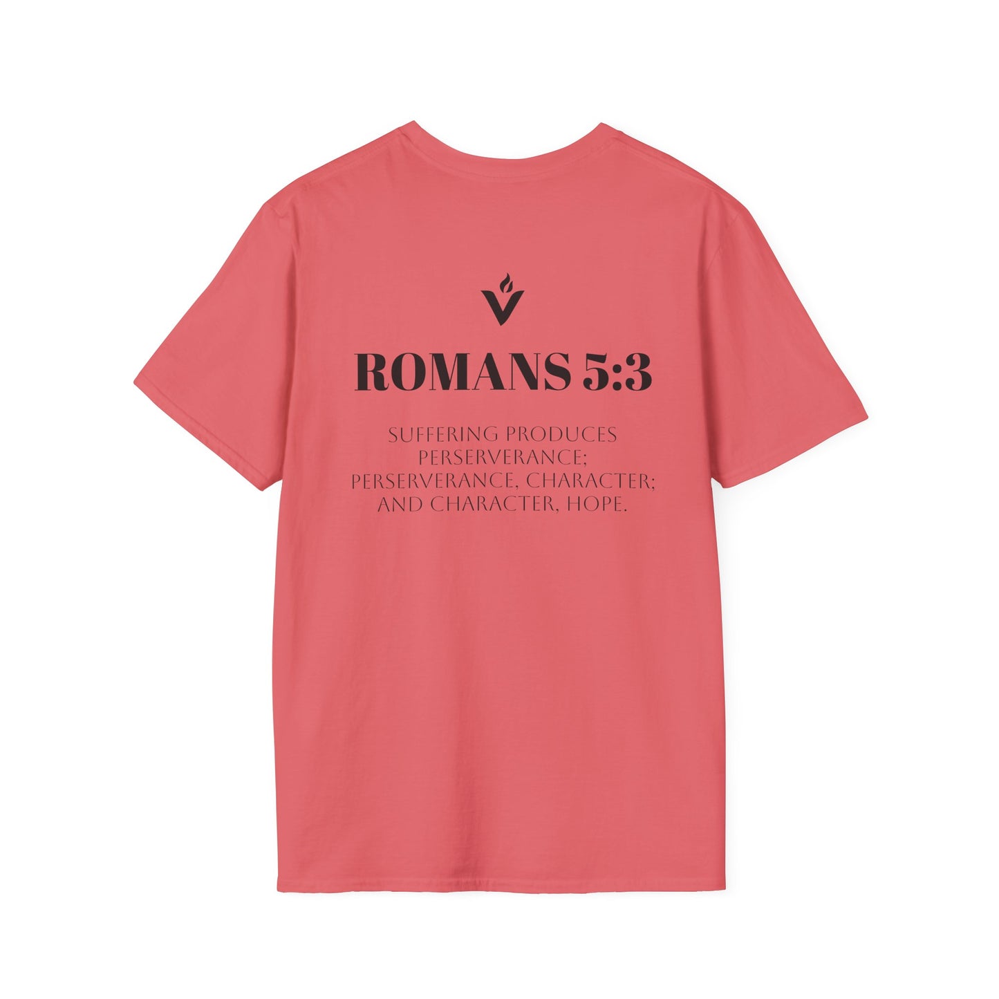Romans 5:3 Scripture Circle T-Shirt | Built to Endure Prayer to Power