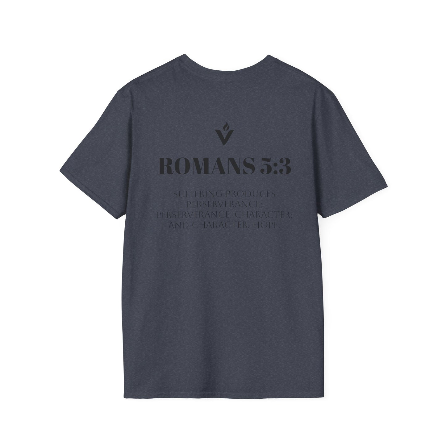 Romans 5:3 Scripture Circle T-Shirt | Built to Endure Prayer to Power