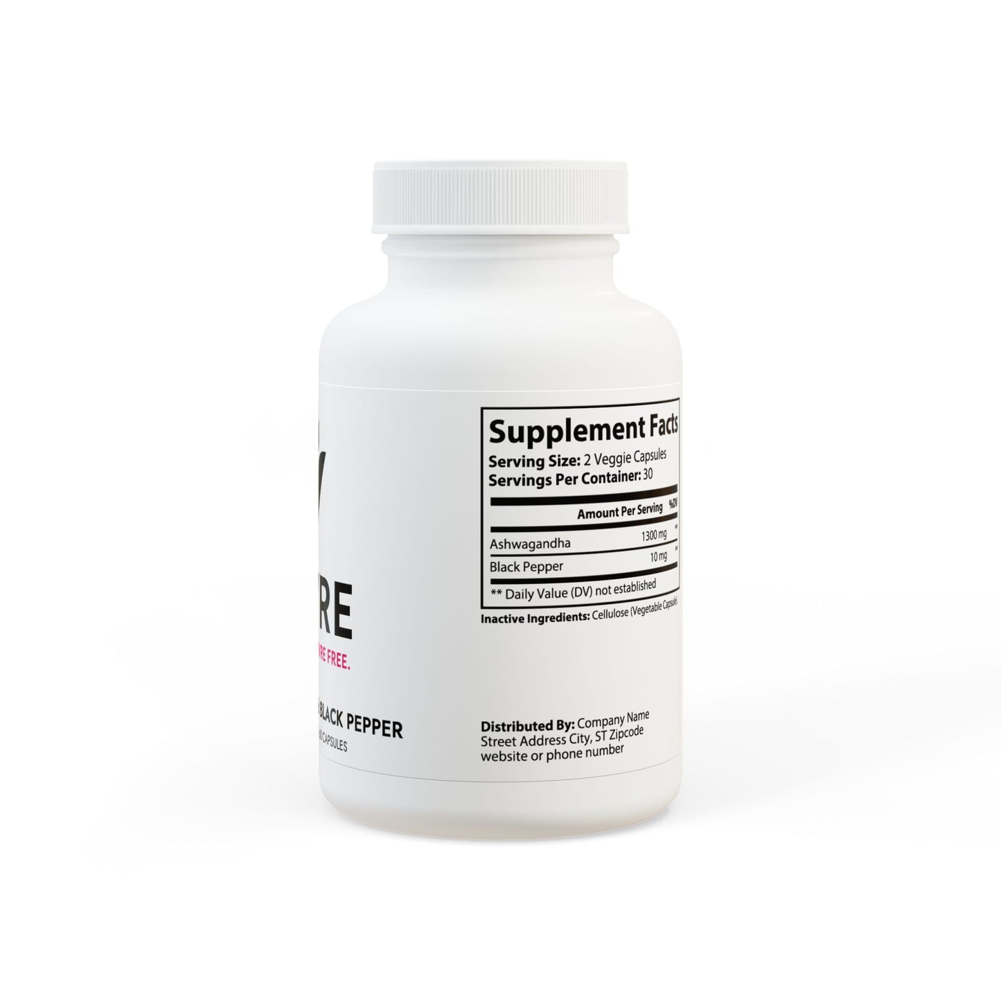 Ashwagandha and Black Pepper Supplement (60 capsules)