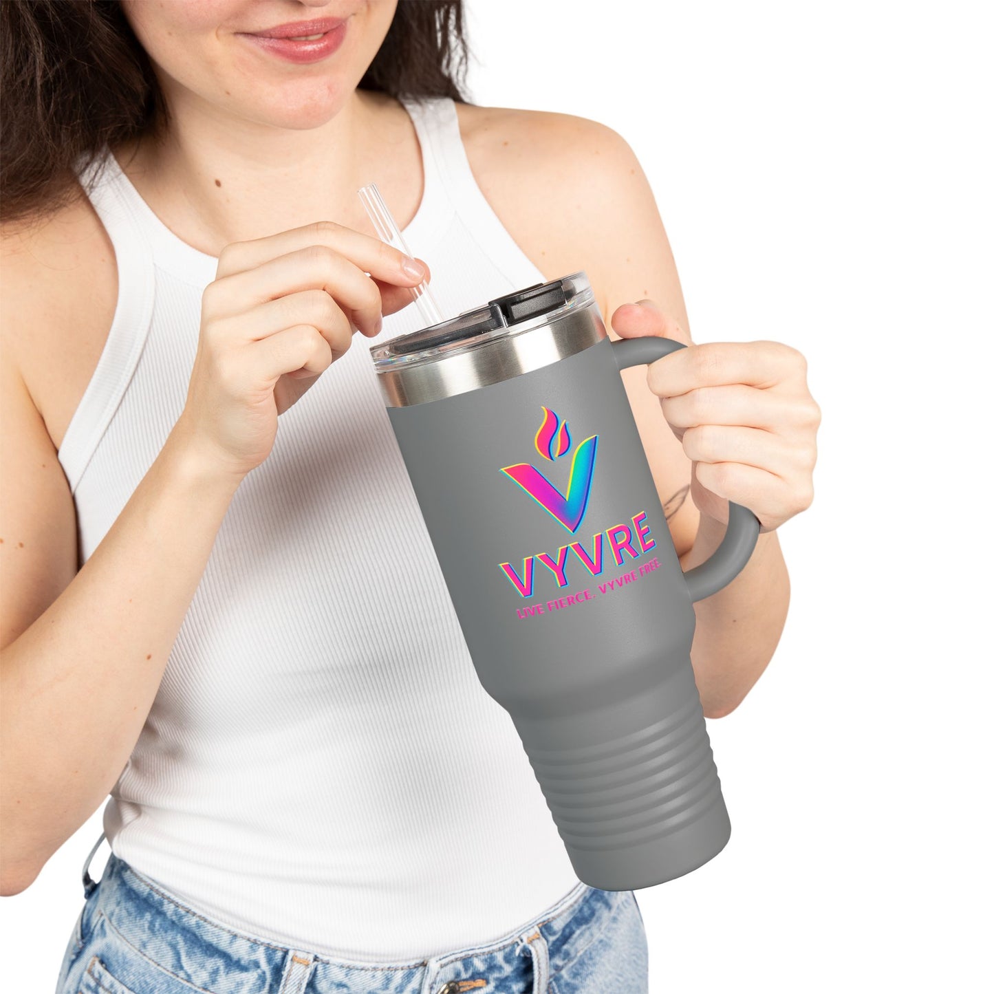 VYVRE Insulated Travel Mug - 40oz Multi-Use Coffee Cup for Adventures, Gifts for Holidays, Road Trips, Festivals, Camping