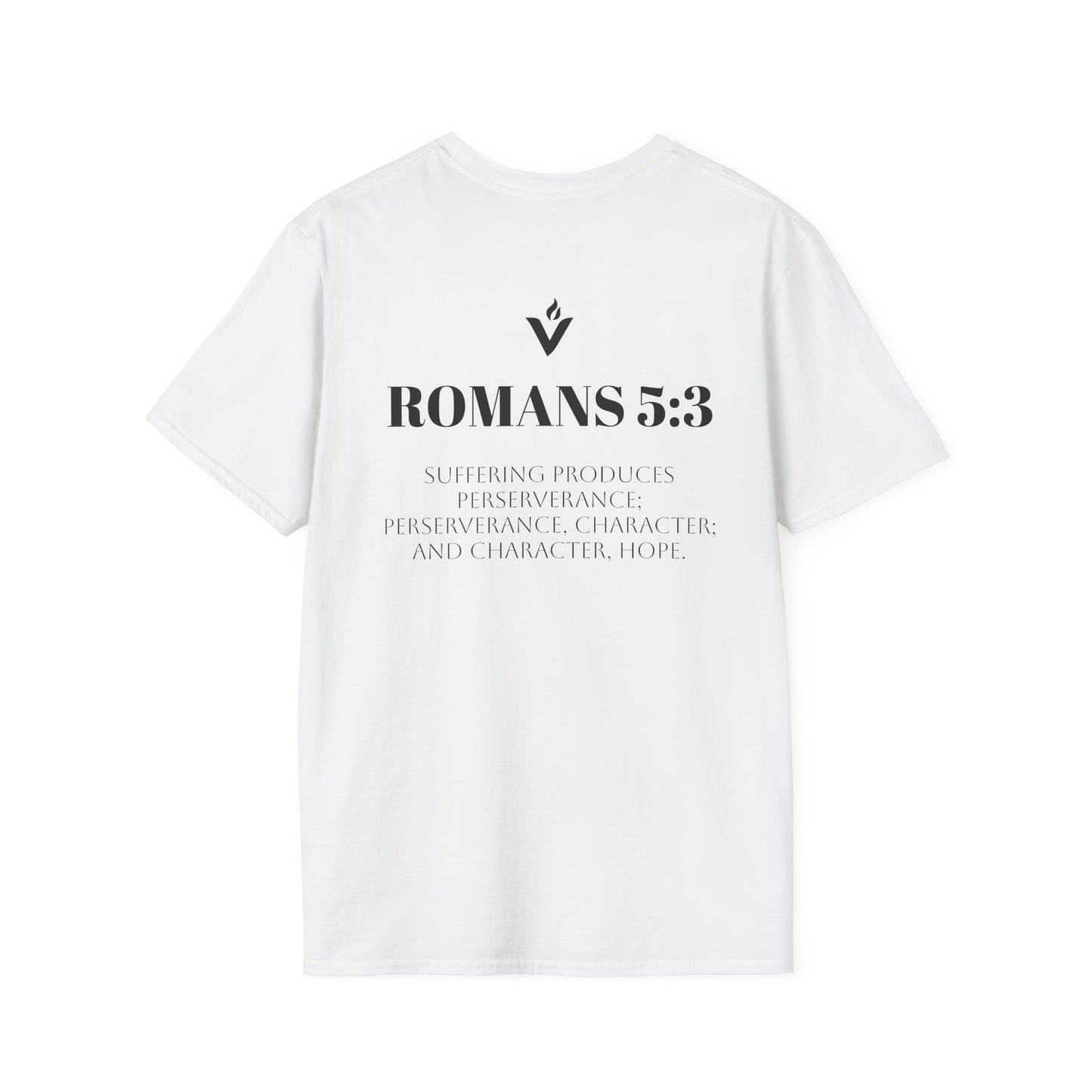 Romans 5:3 Scripture Circle T-Shirt | Built to Endure Prayer to Power