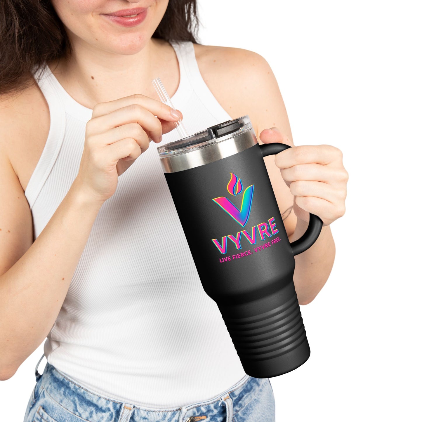 VYVRE Insulated Travel Mug - 40oz Multi-Use Coffee Cup for Adventures, Gifts for Holidays, Road Trips, Festivals, Camping