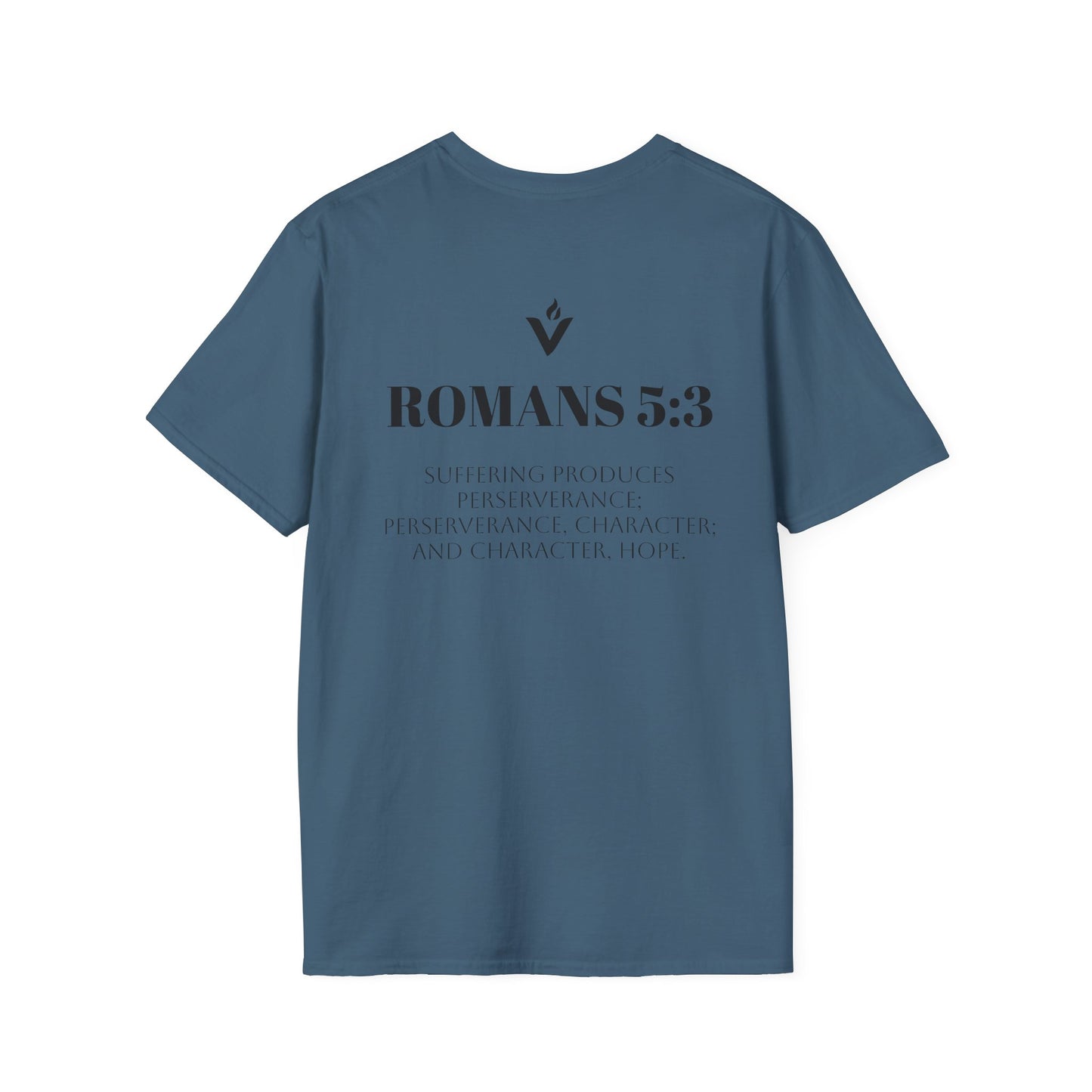 Romans 5:3 Scripture Circle T-Shirt | Built to Endure Prayer to Power
